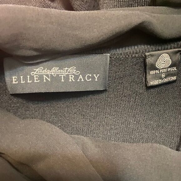 Ellen Tracy Black Wool detachable scarf sweater, size S - Picture 3 of 3